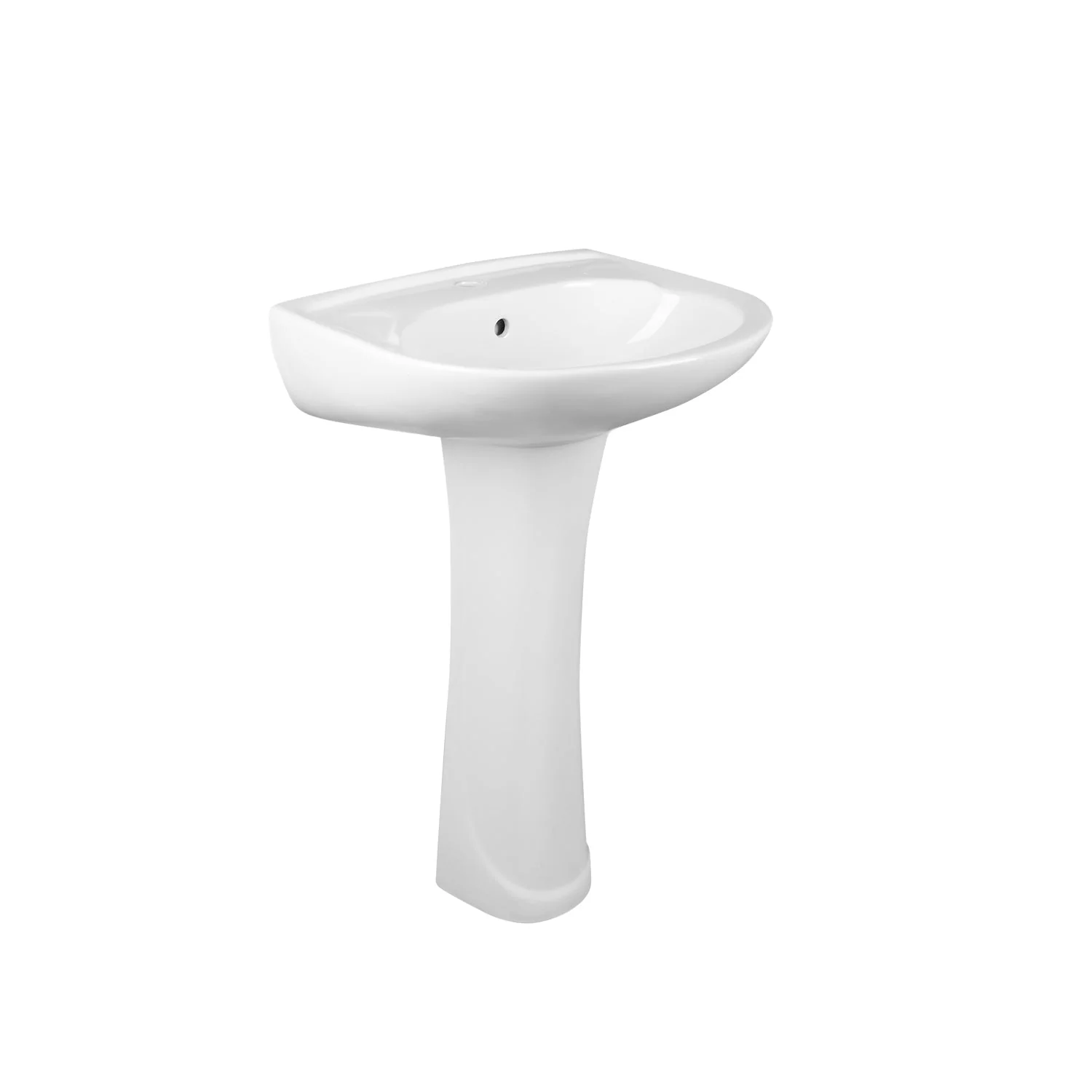 DeerValley DV-1P525 20" X 17" U-Shape Pedestal Bathroom Sink, Overflow Hole With Multiple Types - Image 6