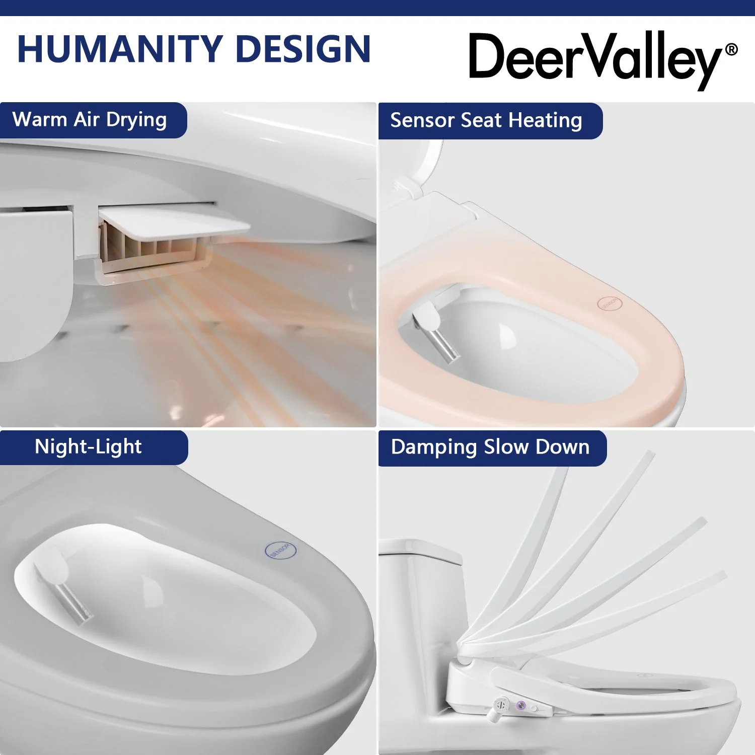 DeerValley DV-1S0018 Elongated Bidet Toilet Seat with Wireless Remote - Image 14