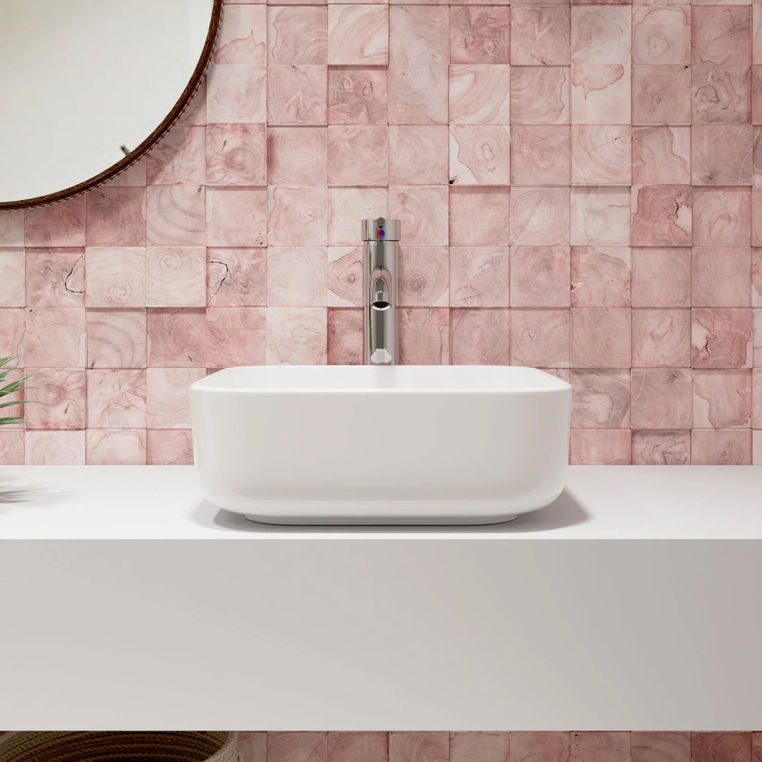 ACE 15" Square Vessel Bathroom Sink, Without Overflow - Image 3