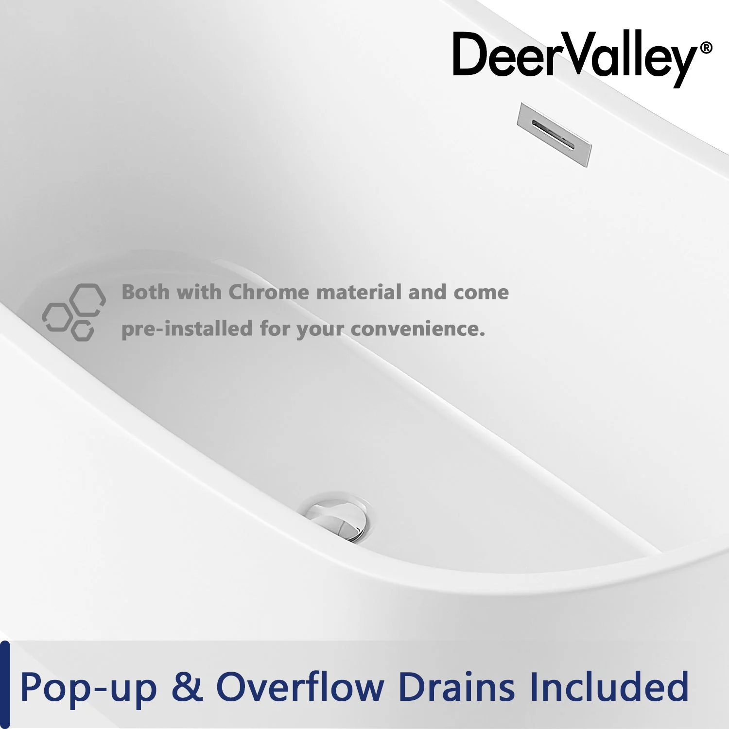 DeerValley DV-1T153S HORIZON 67" X 31" Freestanding Acrylic Bathtub - Image 17