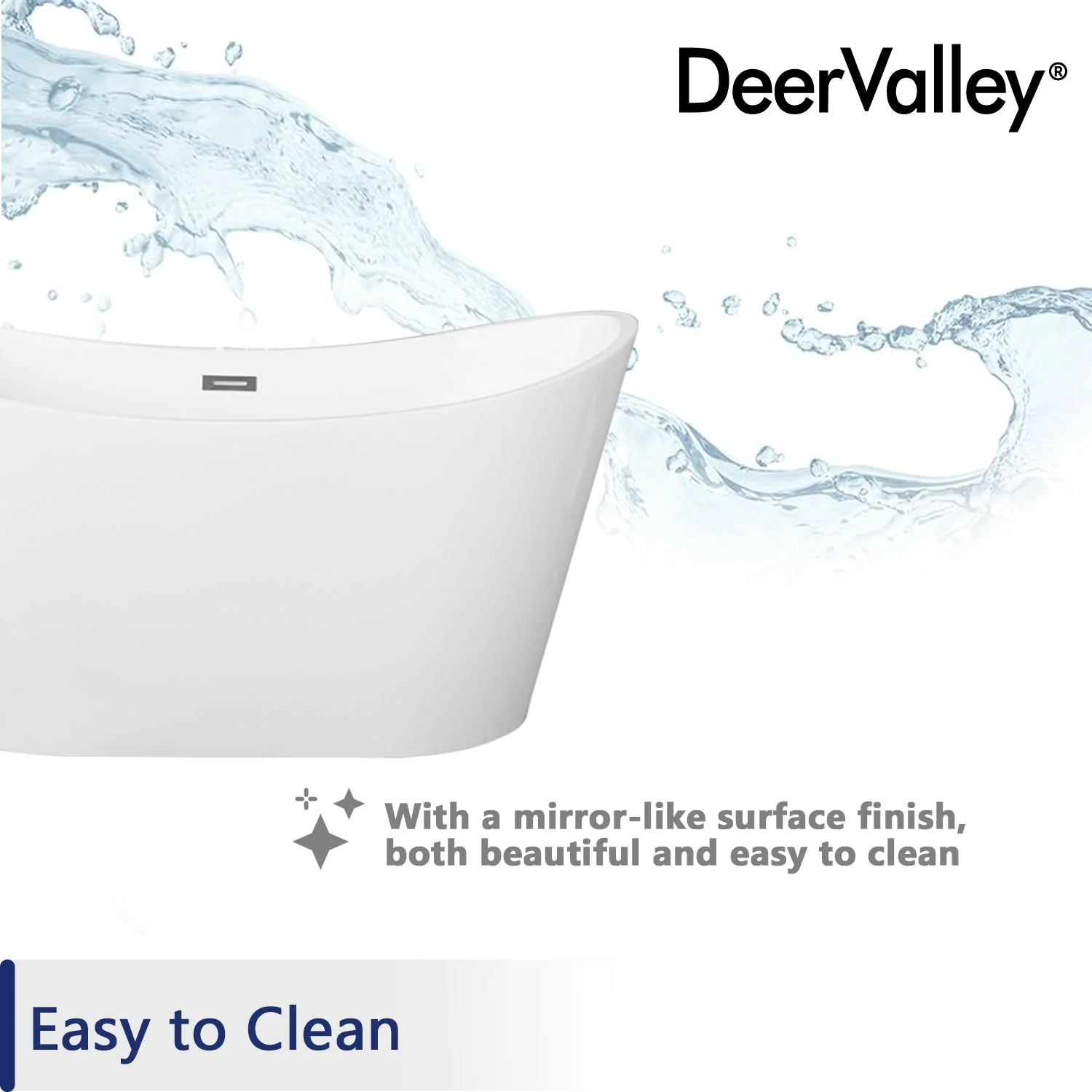 DeerValley DV-1T153S HORIZON 67" X 31" Freestanding Acrylic Bathtub - Image 18