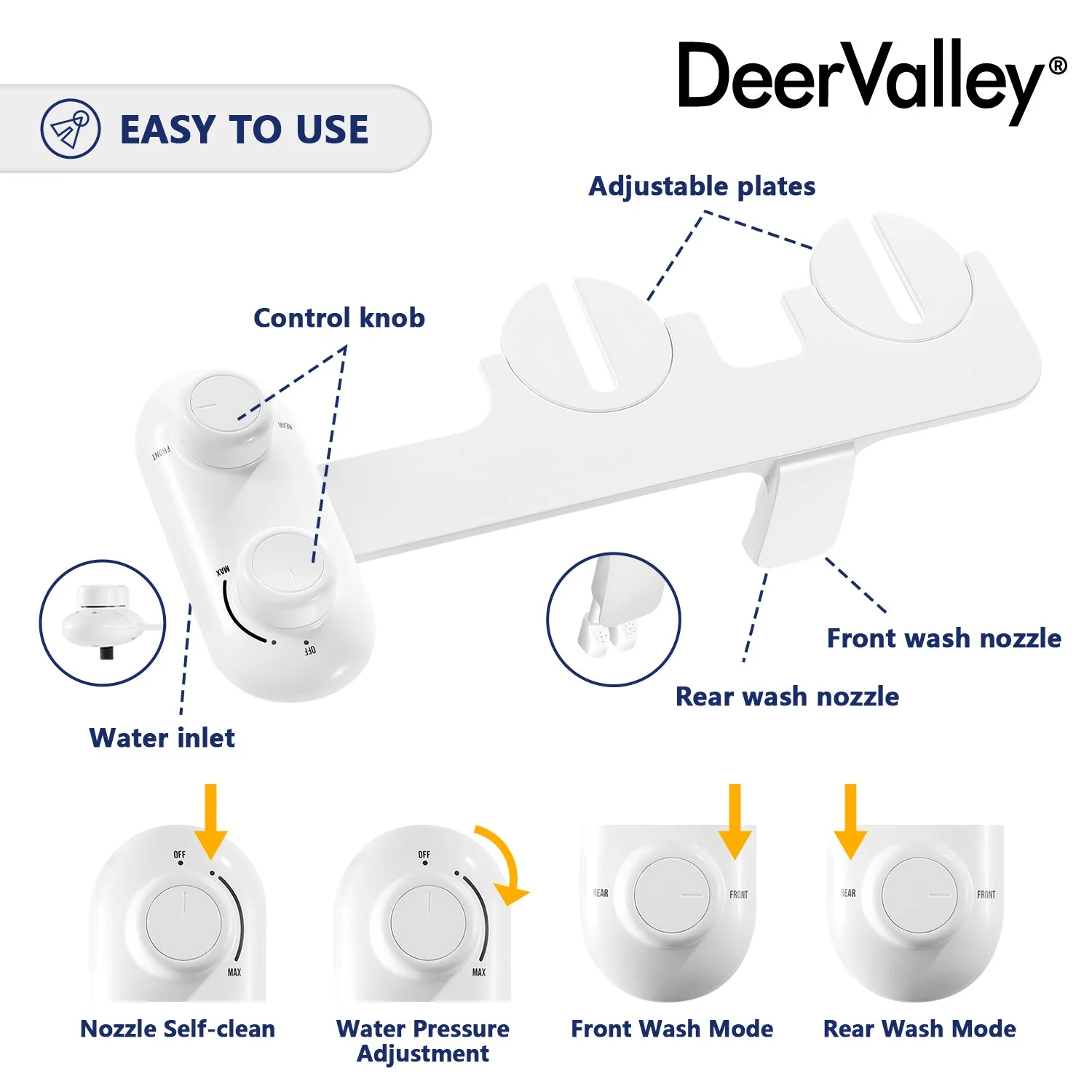 DeerValley DV-1B0095 Elongated Toilet Seat Bidet - Image 16