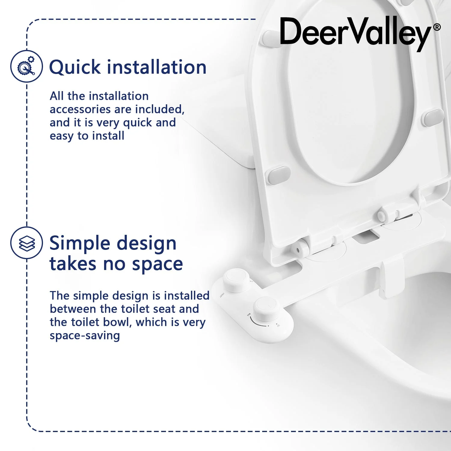 DeerValley DV-1B0095 Elongated Toilet Seat Bidet - Image 18