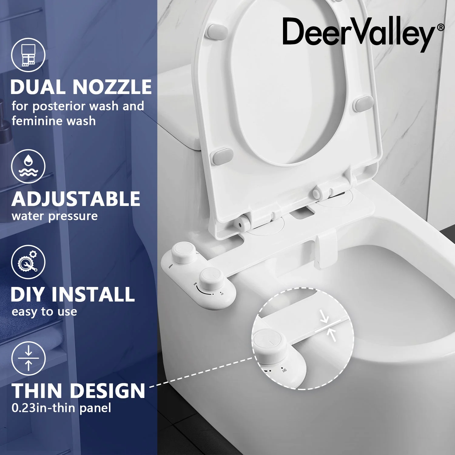 DeerValley DV-1B0095 Elongated Toilet Seat Bidet - Image 21