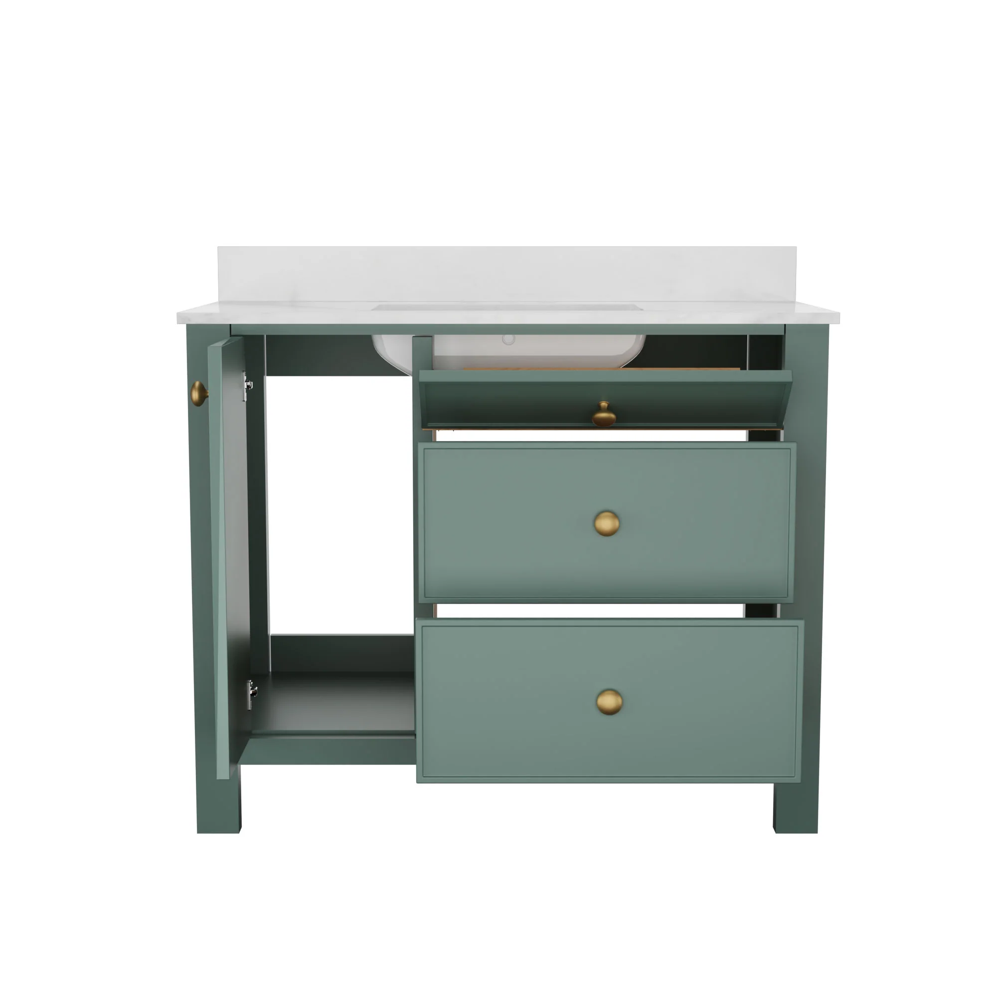 DeerValley DV-1BV0451NW/VG 42" Fully Assembled Single Bathroom Vanity with Artificial Marble Top, Natural Wood - Image 25