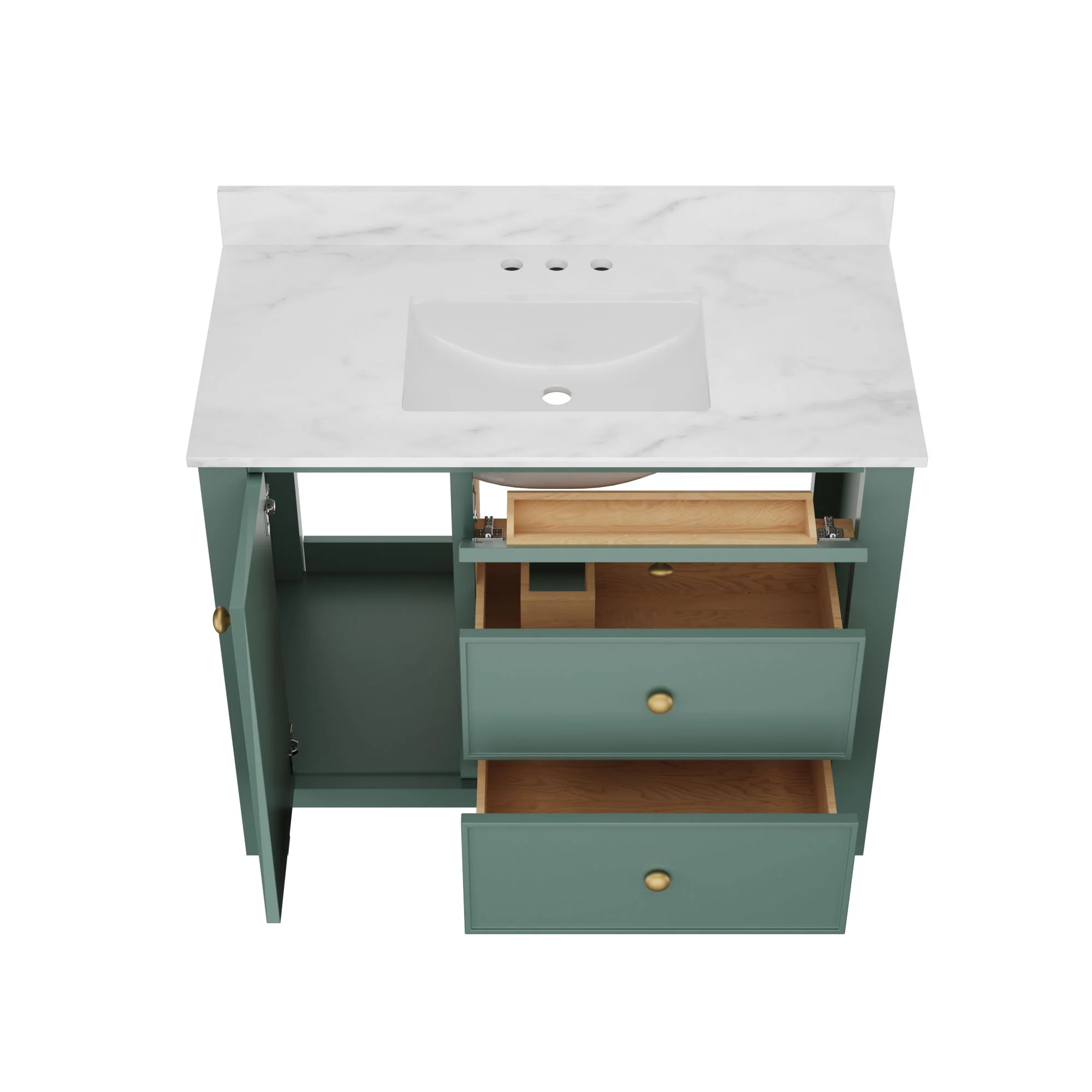 DeerValley DV-1BV0451NW/VG 42" Fully Assembled Single Bathroom Vanity with Artificial Marble Top, Natural Wood - Image 26