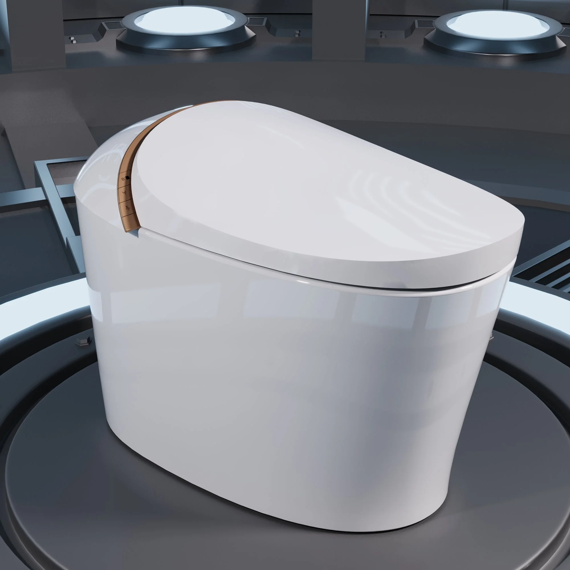 DeerValley DV-1S0160/V1/V3 Tankless Elongated Smart Toilet with Off-Seat Flush/Foot Sensor Flush, Automatic Tankless Toilet with Heated Seat, Warm Water Cleaning, Warm Air dryer - Image 18