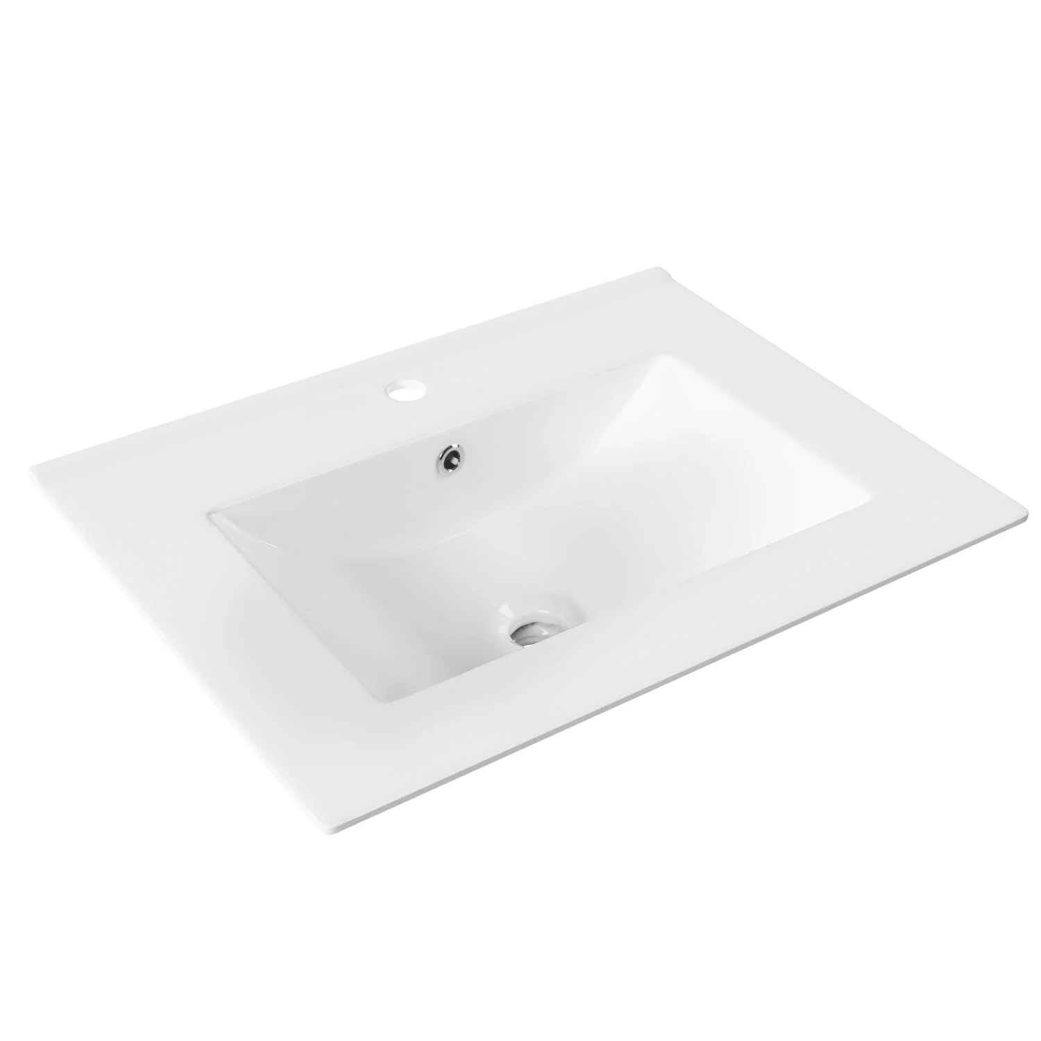 24" Rectangular Vanity Top Sink, Single Faucet Hole - Image 7