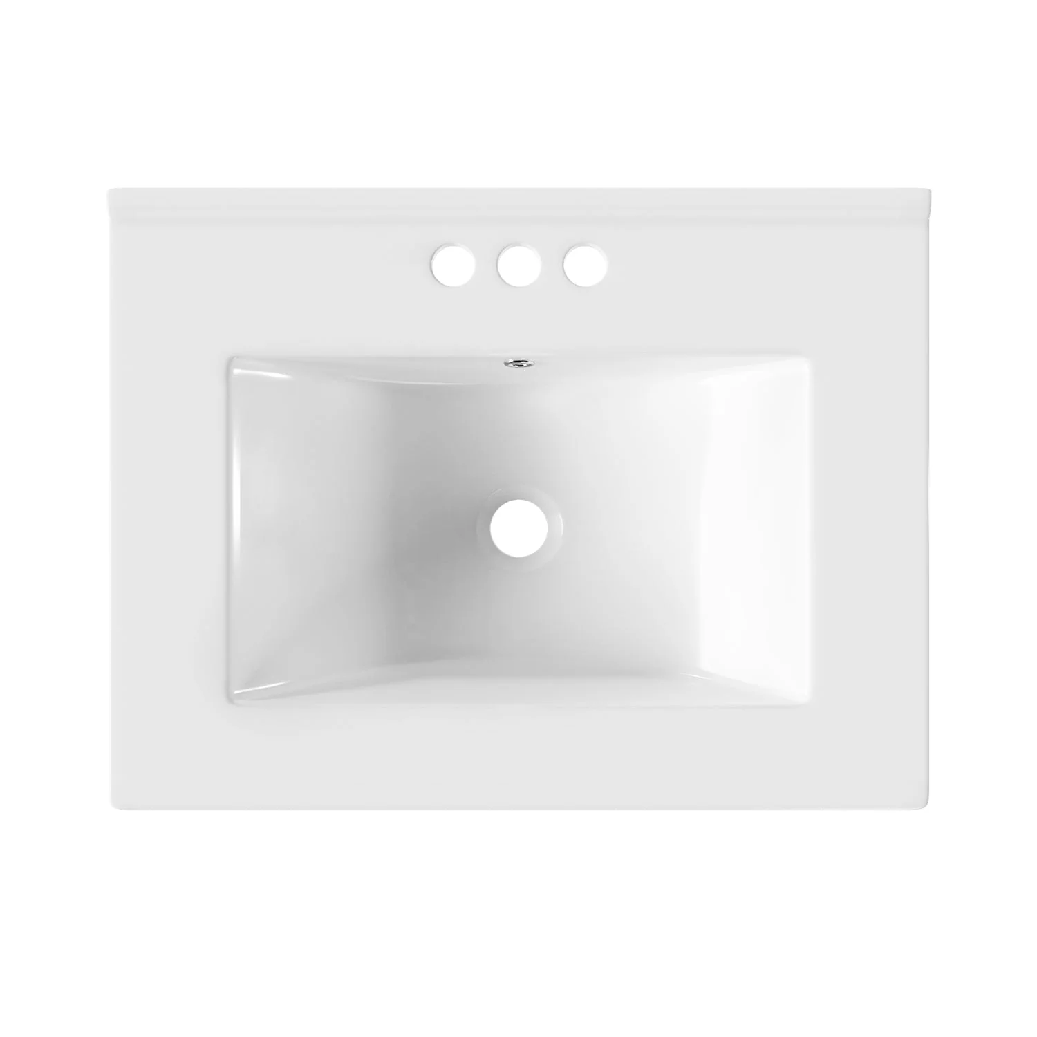 24" Rectangular Vanity Top Sink, Three Faucet Holes - Image 4