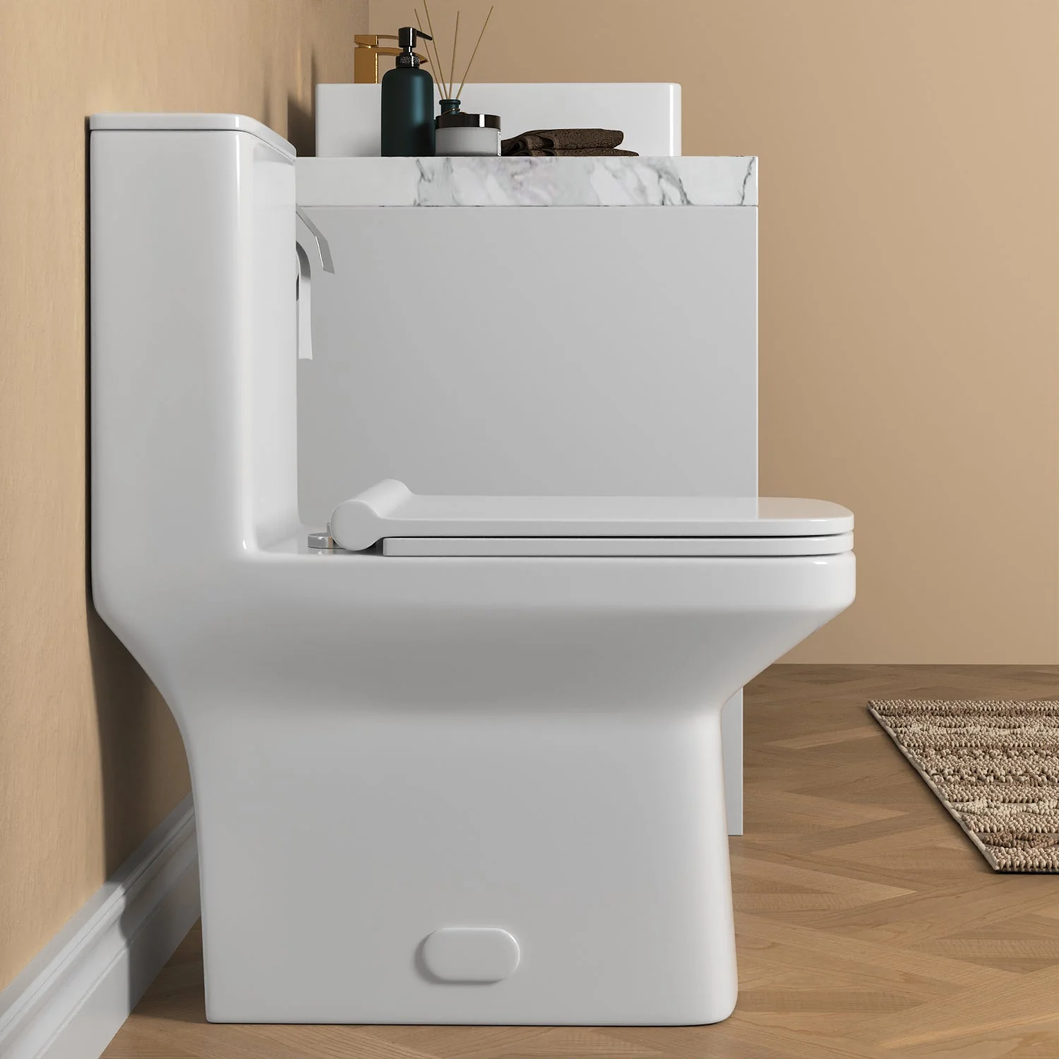 ACE One-Piece Square Toilet, 12" Rough-in Dual-Flush - Image 10