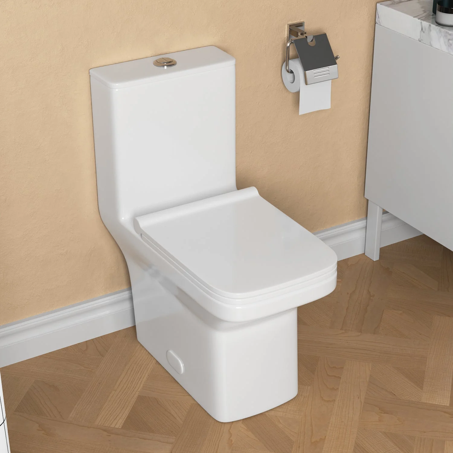ACE One-Piece Square Toilet, 12" Rough-in Dual-Flush - Image 3