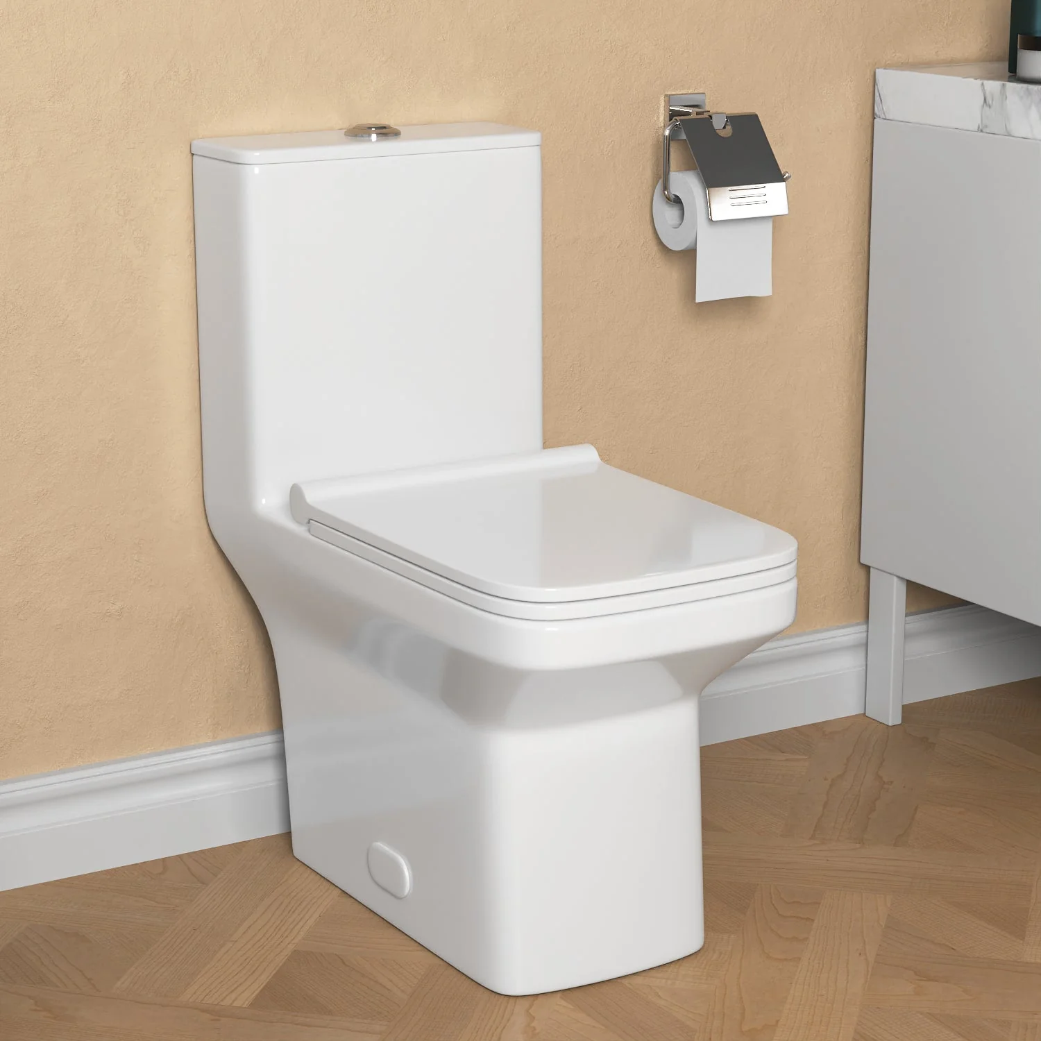 ACE One-Piece Square Toilet, 12" Rough-in Dual-Flush - Image 4